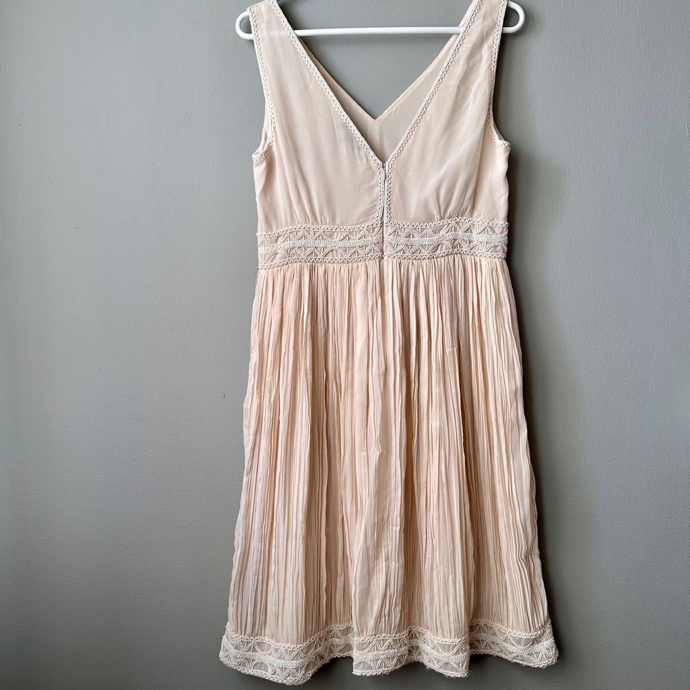 Massimo Dutti Midi Dress 6 Pink Beads Pleated Boho Romantic Dainty Fairy Ballet - Picture 12 of 12